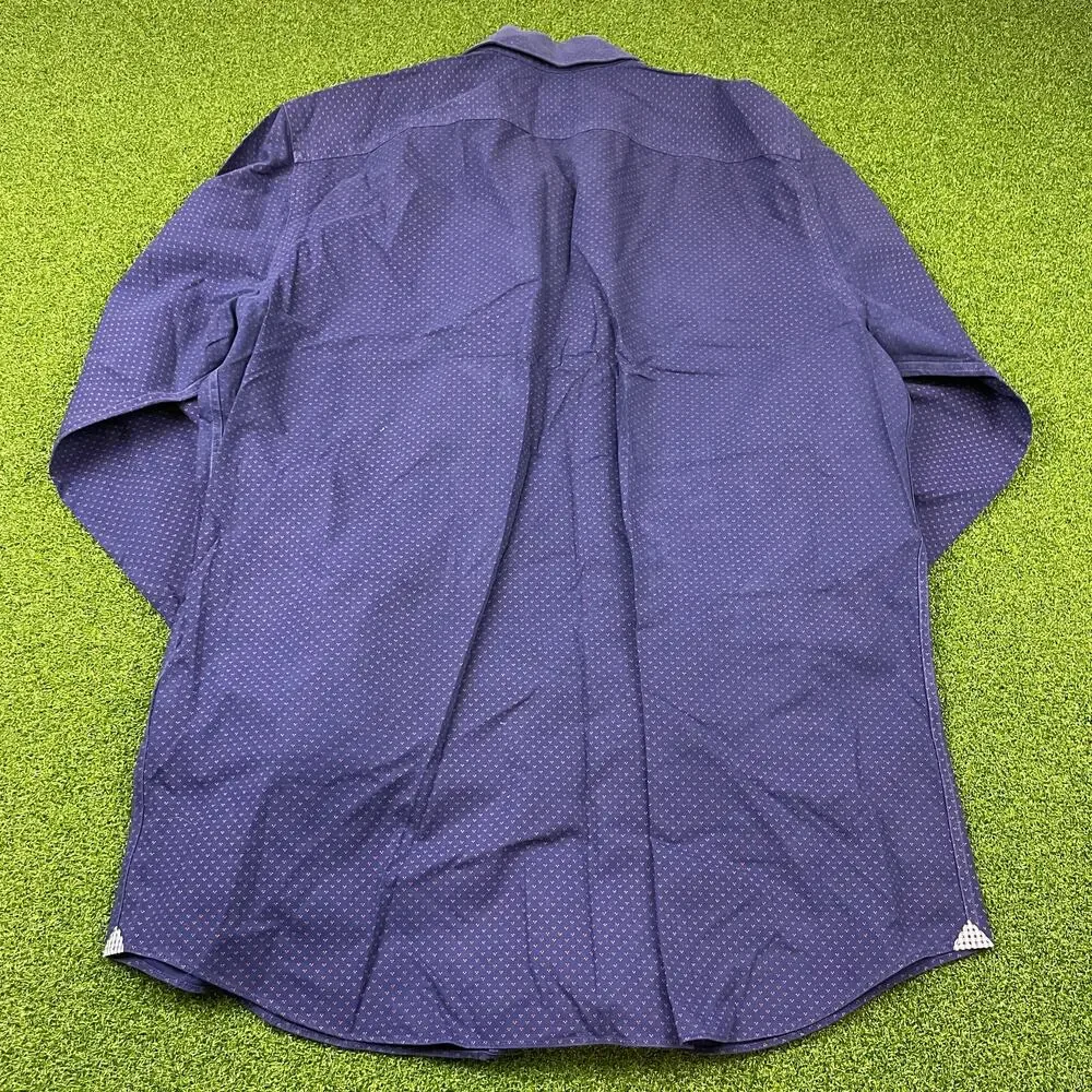 Banana Republic Mens Blue Camden Standard Fit Non Iron Stretch Button Up Shirt M
